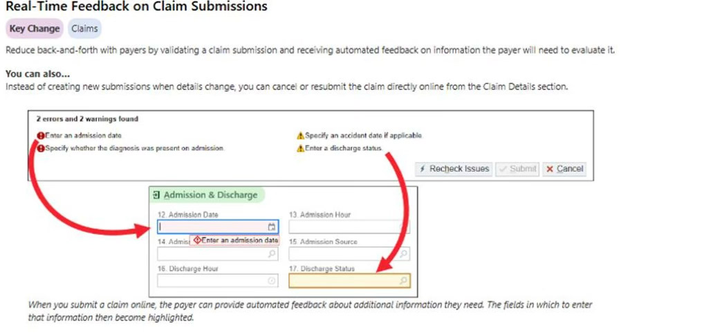 Real time claim submissions